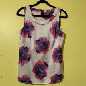 Ann Taylor Sleeveless Blouse with Flowers